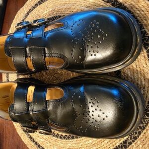 Dr. Martens Mary Janes 8065 Black Leather Buckle Shoes